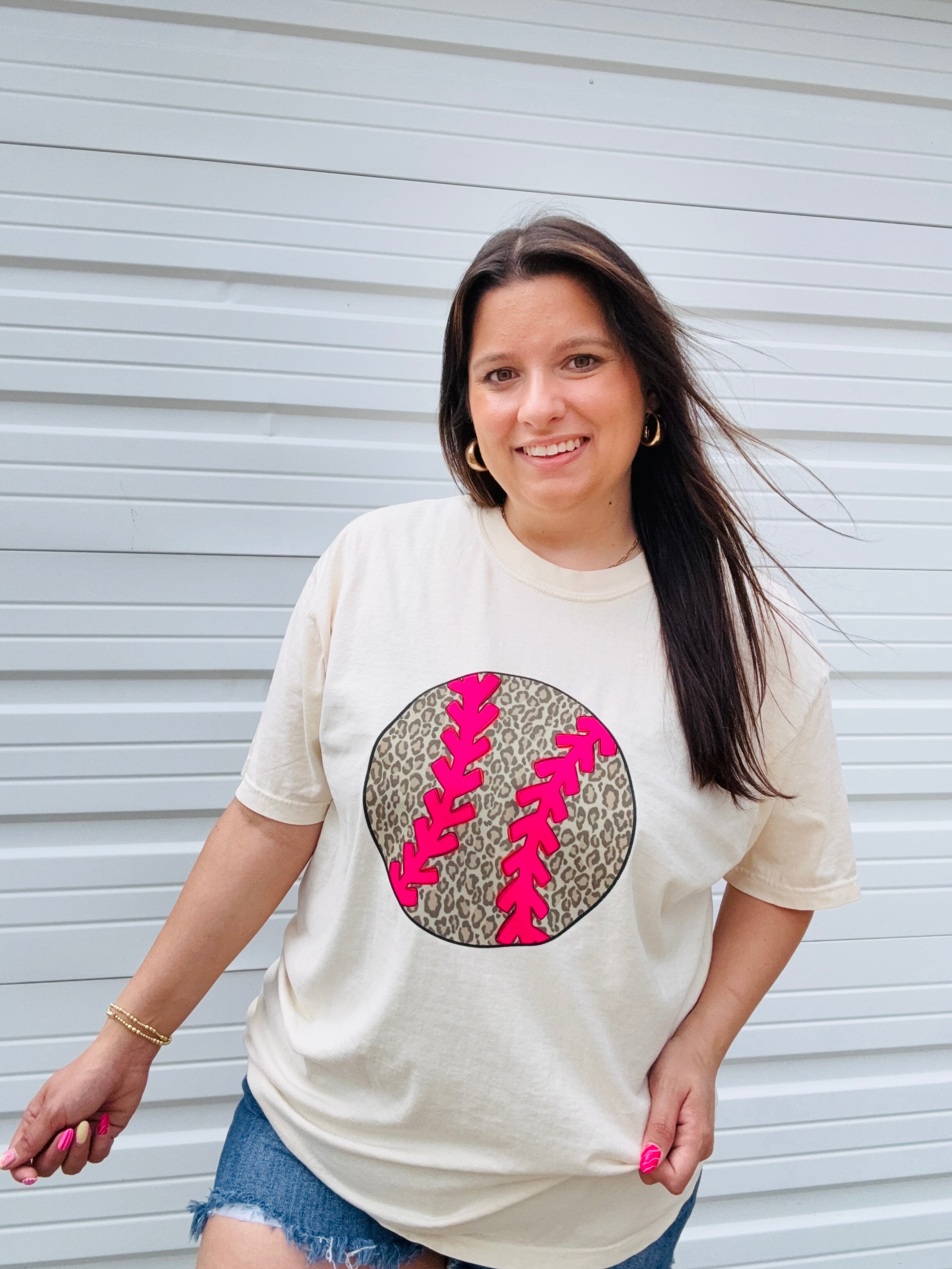PINK LEOPARD BASEBALL - SHORT SLEEVE