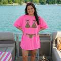 LEOPARD BIKINI TEE- NEON PINK - SHORT SLEEVE WOMANS TEE